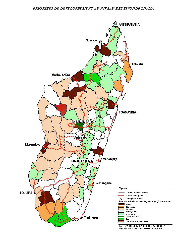 map image - PRIORITES DE DEVELOPPEMENT AU NIVEAU DES FIVONDRONANA