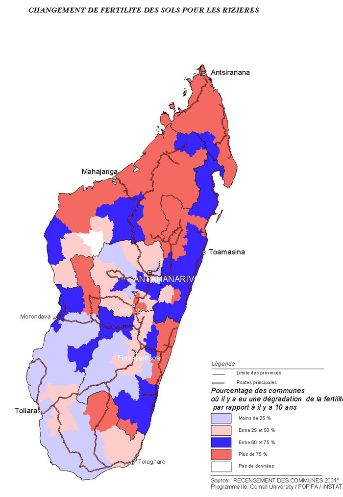 map image - CHANGEMENT DE FERTILITE DES SOLS POUR LES RIZIERES