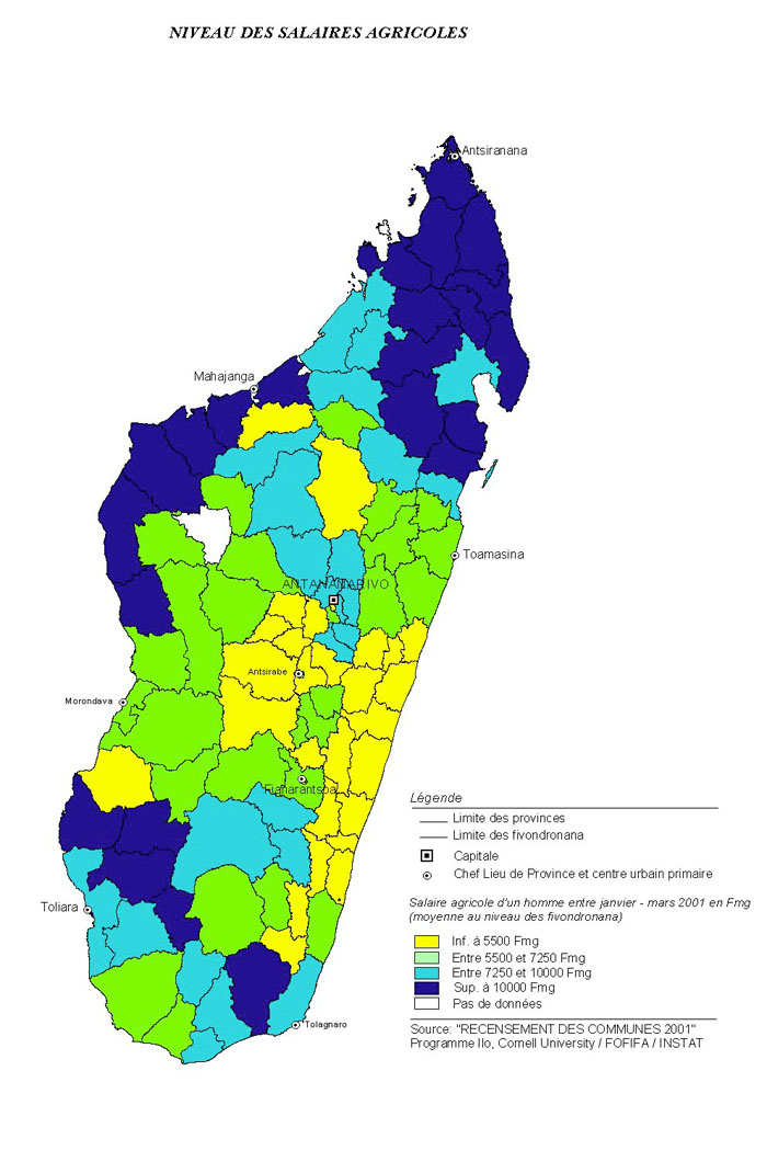 map image - NIVEAU DES SALAIRES AGRICOLES