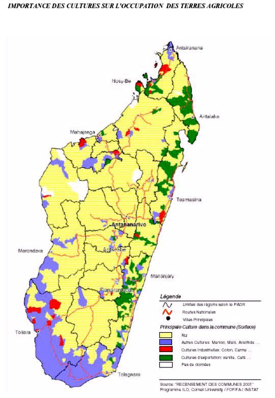 map image - IMPORTANCE DES CULTURES SUR L’OCCUPATION DES TERRES AGRICOLES